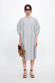 Buttoned Blouse - Style Dress-view All-dresses-woman Zara United Kingdom Oversized Shirt Dress Blouse Styles Zara Spring