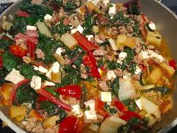Hackfleischpfanne Mit Mangold Und Feta Kase Von Dinifee Chefkoch Hackfleischpfanne Hackfleisch Rezept Feta