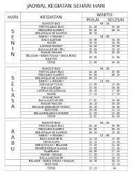 Pada dasarnya daily activity adalah rangkaian aktivitas dari bangun tidur di pagi hari sampai tidur lagi pada malam hari dalam bahasa inggris. Jadwal Kegiatan Sehari Hari 1