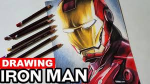 How to draw marvel superheroes. Drawing Iron Man Color Pencil Timelapse Speed Drawing Marvel Avengers Fan Art Youtube