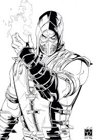Scorpion Mortal Kombat X Black And White By Gabred Hat Scorpion Mortal Kombat Mortal Kombat Art Mortal Kombat Tattoo