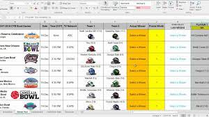The cfn preview 2020 college football rankings, with the preseason look at all 130 teams. 2017 College Football Bowl Prediction Pool Manager Spreadsheet Tutorial Youtube