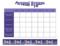 printable hygiene chart