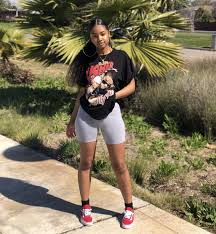 Black Biker Shorts Outfit Summer Pin By Tiffany Lam On Ootd On Fleek Black Girl Outfits Girl Outfits Cute Swag Outfits