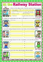 At The Railway Station Easy Short Dialogues For Young Learners Esl Worksheet By Mena22