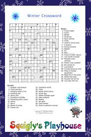 Print And Solve This Fun Winter Crossword Puzzle Learning Is Fun At Squigly S Playhou Word Puzzles For Kids Winter Activities For Kids Fun Activities For Kids