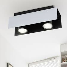 Geeignet für energiesparlampen und led: Led Deckenlampe Wohnzimmer Modern Deckenleuchte Deckenstrahler 2 Flammig Fernbedienung Dimmbar Aus Stahl 2x Rgb Led 3 5 Watt 290 Lm Lxh 27 X 11 5 Cm Kaufen Bei Www Etc Shop De Gmbh Co Kg