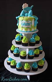 Momjunction has a big list of unique centerpieces ideas for boys and girls. Turquoise Lime Green Baby Shower Cake And Cupcake Tower Rose Bakes