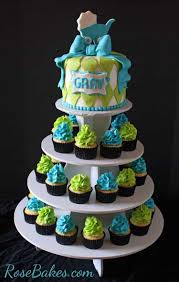 80 adorable baby shower cupcake ideas to inspire you; Turquoise Lime Green Baby Shower Cake And Cupcake Tower Rose Bakes