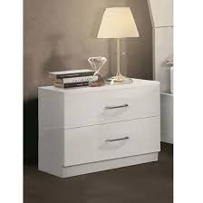 Uenjoy 1+2 set of 3 nest tables, white high gloss wood coffee tables side end tables living room bedroom funiture. Alana White Gloss 2 Drawer Bedside Table