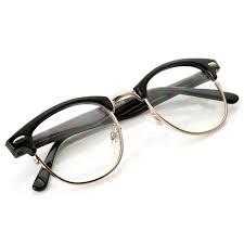 Half Black And Clear Glasses Vintage Optical Rx Clear Lens Half Frame Horned Rim Glasses 2946 49mm Horn Rimmed Glasses Cute Glasses Frames Glasses Fashion