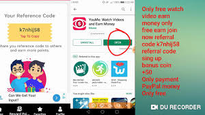 Download the ios or android referral app and share your codes. Youme Watch Video And Earn Money Only Free App Download Now App Sing Up Bonus Referral Code K7nhij58 Youtube