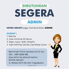 We did not find results for: à¦Ÿ à¦‡à¦Ÿ à¦° Jogja Lowker Mitra Sehati Jogja Membutuhkan Admin Syarat 1 Wanita 2 Usia Minimal 25 Tahun 3 Rajin Jujur Teliti Disiplin 4 Gaji Training 1 8 Juta Gaji Tetap 2 Juta Kirim