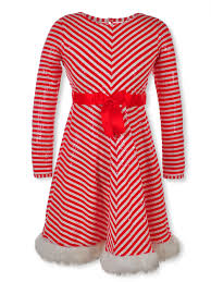 Bonnie Jean Plus Size Girls Sequined Candy Cane Dress