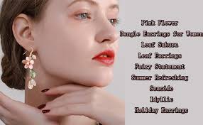 Pink Flower Earrings Pink For Women