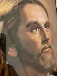 Vintage Framed Print of "head of Christ," a 1940 Painting by Warner  Sallman. Jesus Art. Son of Man. Catholic. Protestant.