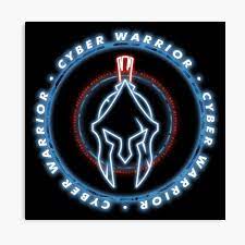 Cyber Warrior Badge Seal Canvas Photo Art Print Cyber Photo Canvas Canvas Prints