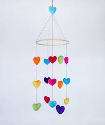 Valentine S Day Colorful Crochet Hearts Mobile Baby Mobile Nursery Mobile Crochet Mobile Nurs Crochet Baby Mobiles Crochet Mobile Crochet Baby Cocoon