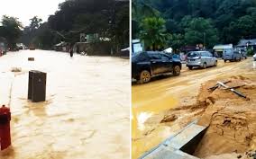 The yellow silt that provoked the river's. Landslide At Major Road As Flash Floods Hit Kl Centre Nestia
