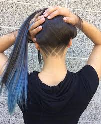 Cool Undercut Pattern For A Woman Or Man Love The Blue Hair The Right Hair Styles Undercut Long Hair Hair Styles Undercut Hairstyles