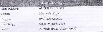 Latihan soal uambn tahun 2018. Contoh Soal Dan Kunci Jawaban Uambn Ma Mapel Al Qur An Hadist 2019
