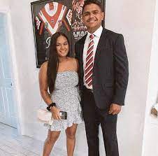 His baby was dressed in a white striped onesie and laying on a blue blanket. Nrl Stars Latrell Mitchell And Josh Addo Carr Flout Social Distancing Rules And Go On A Camping Trip Express Digest