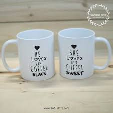 Personalized His And Hers Black And Sweet Coffee Mugs Mc037 Couple Mugs Mugs Coffee Mugs