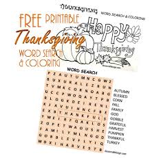 Kids love to do word search puzzles and this one is made especially for doing around thanksgiving time. Free Printable Thanksgiving Word Search And Coloring For Kids Decor Craft Design