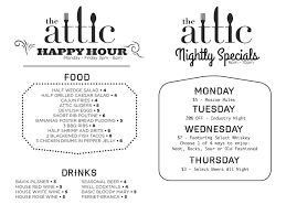 Menu The Attic On Broadway Happy Hour Menu Menu Cajun Fries