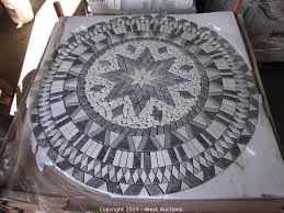 Mosaic mural for kitchen backsplash, wine cellar, bathroom. West Auctions Auction Inventory Reduction Of Travertine Mosaics And Tile Item Longust Yosemite 48 Mosaic Medallion