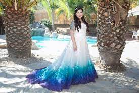 Beautiful Tie Dye Wedding Dress Tie Dye Wedding Dress Ombre Wedding Dress Peacock Wedding Dresses