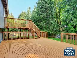 The stairs leading up to the first level of this deck need to climb an overall distance of 38 in. How Does A Multi Level Deck Design Benefit You The Deck Store