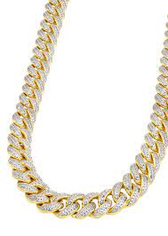 14k Gold Mens Chain Diamond Miami Cuban Link Mens Jewelry Necklace Mens Gold Bracelets Mens Chain Necklace