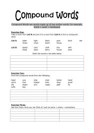For every lesson, a list of vocabulary is provided for easy reference and bolstered with plenty of examples of how each word is used in a sentence. Compound Words Are Words Made Up Of Two Similar Words Home Work Homework