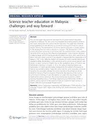 The college has a track record of. Pdf Science Teacher Education In Malaysia Challenges And Way Forward