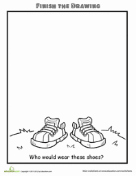 Music wk what to teach how to teach resources, writing and homework activities text book page nr. Finish The Drawing Who Would Wear These Shoes Worksheet Education Com Art Worksheets Homeschool Art Art Sub Plans