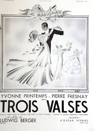 French Movie Poster Three Waltzes Film Vintage Advertising Trois Valses 1938 Poster W French Movie Posters Magazine Illustration Vintage Advertising Posters