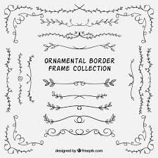 Collection of vintage style border desig. Set Of Ornamental Borders With Leaves Nohat Free For Designer