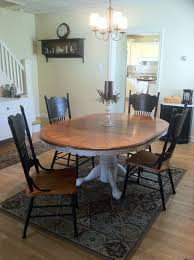 Pressback Table And Chairs Redo Originally A Light Oak Set From The 90 S Resta 1000 Oak Dining Room Set Oak Dining Room Dining Room Table Makeover