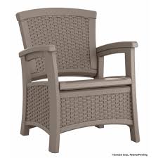 Suncast Elements Resin Outdoor Lounge Chair With Storage Bmcc1800w The Home Depot Lounge Chair Outdoor Patio Storage Storage Chair