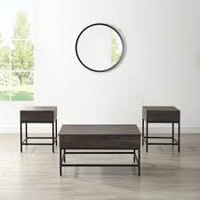 Shop from coffee tables, like the the vidaxl solid teak wood coffee table resin handmade paint finish side end couch or the teak wood nutella coffee table with wheels, while discovering new home products and designs. Jacobsen 3pc Coffee Table Set Brown Ash Matte Black Coffee 2 End Tables