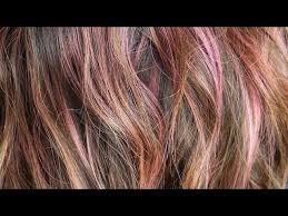 The highlights are close in color to the red hair color, but the dark red hair gets a major light contrast with platinum blonde highlights applied to just the front of the hair. Rose Gold Sombre Pink Highlights Hair Color Tutorial Daniella Benita Youtube