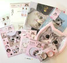 Daiso JAPAN Motimaru Cat Stationery 10ea set Sticker Letter Zip bag Masking  Tape | eBay