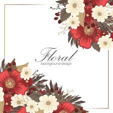 Flower Border Drawing Red Frame In 2020 Floral Watercolor Background Flower Doodles Watercolor Flower Background