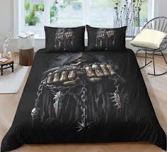 La Reference Des Housses De Couette Tete De Mort En France Confortables Et Decoratives Pour Parfaire Le Style De Vo Housse De Couette Bedding Set Idees De Lit