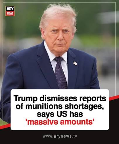 President Donald Trump said on Thursday the United States has a vast supply of munitions and threatened those who suggested otherwise with jail terms as his frustration with the Iran war boiled