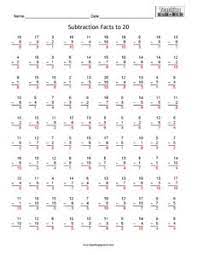 Multiplication facts 1 to 100 practice basic multiplication math facts. 100 Subtraction Facts To 20 Teaching Squared