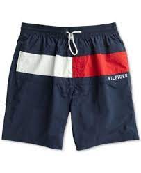 Tommy Hilfiger Adaptive Men S 6 5 Logo Graphic Swim Trunks With Slide Loop Closure Navy Blazer Mens Swimwear Tommy Hilfiger Man Tommy Hilfiger