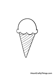 If students first learned how to draw an ice cream cone with a triangle and stacked circles on top — that's certainly not a bad way to start. Ice Cream Cone Drawing How To Draw An Ice Cream Cone Step By Step