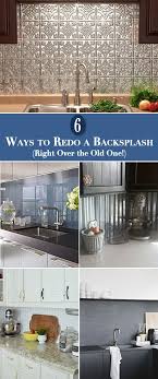 15 Kitchen Backsplash Ideas That Go Right Over Old Tile The Budget Decorator Diy Backsplash Kitchen Redo Redo Kitchen Cabinets